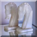 D05. Onyx horsehead bookends. 